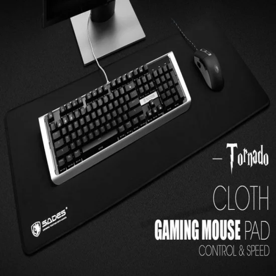 Sades Tornado Cloth Gaming Mouse Pad - Black